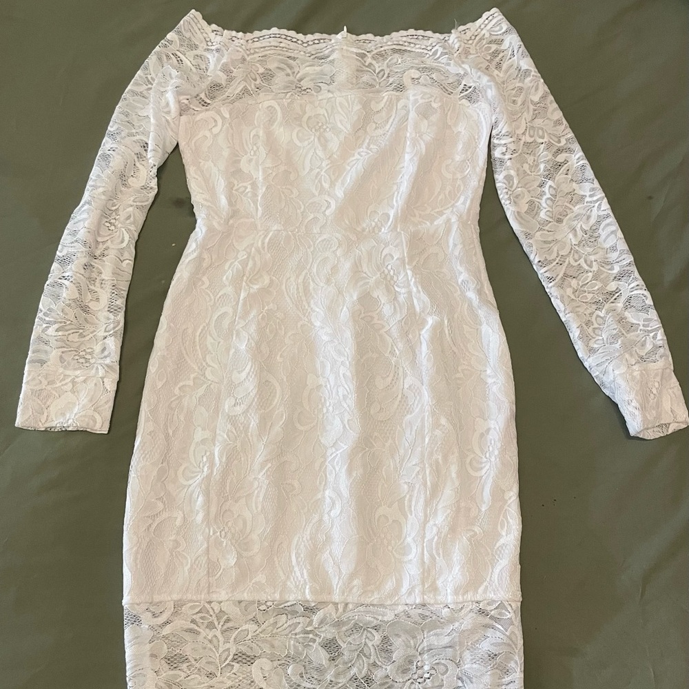 White lace midi bodycon dress, size S